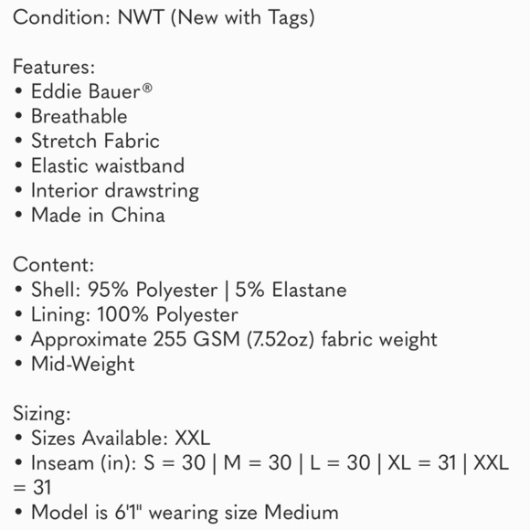 Eddie Bauer Men’s Motion Performance Jogger Black NWT - Picture 7 of 7